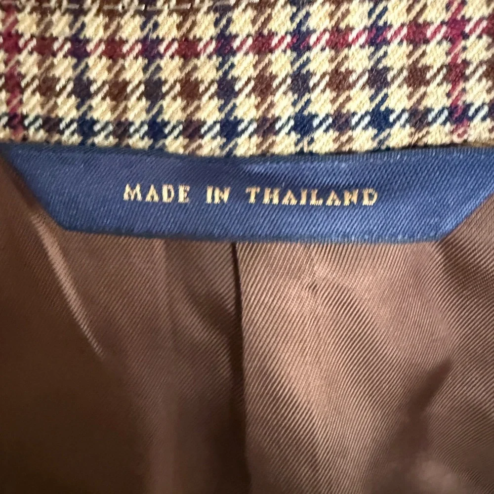 Brooks Brothers 1818 Madison Wool Plaid Sports Coat Jacket Blazer Size 44L
